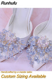 Runhufu HX39 2pcs Rhinestones High Heel Buckle Decoration Women Bride Shoes Clips Charm Wedding Shoes Buckle Shoe Crystal Clip