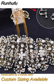 Runhufu HP240 Shiny Crystal Wedding Headpieces Bridal Floral Hair Accessories Alloy Flower Bridal Headbands Rhinestone Crowns