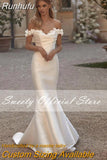 Runhufu Detachable 2 In 1 Wedding Dress Embroidered Lace On Net With Train V-neck Sleeveless Vintage Bride Gowns Vestido De Novia