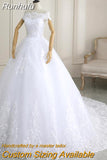 Runhufu New Arrival Wedding Dress Sleeveless Organza Court Train Lace Up Ball Gown Off The Shoulder Princess Wedding Gown