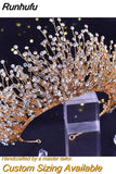 Runhufu HP193P-C Trendy Bridal Hair Hoop Colorful Rhinestone Wedding Crown Handmade Bride Tiara Hair Accessories Woman Headband
