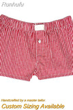 Runhufu Women's Y2k Pajamas Shorts Cute Plaid Pj Short Pants Flannel Lounge Sleep Shorts Bottoms Elastic Waist Baggy Boxers Tracksuit