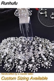 Runhufu HP240 Shiny Crystal Wedding Headpieces Bridal Floral Hair Accessories Alloy Flower Bridal Headbands Rhinestone Crowns