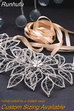 Runhufu SH256-S Bridal Belt Rhinestone Wedding Dress Belt Crystal Bridal Waistband Handmade Woman Party Sash with Ribbon