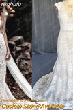 runhufu Boho Lace Behemian Mermaid Wedding Dress Robe Civil Country Bridal Gowns Sexy Backless Lace robe mariage femme