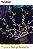 Runhufu HP502 Flower Wedding Combs Woman Hair Accessories for Party Bride Hair Ornaments Jewelry Bridal Headpiece with Comb