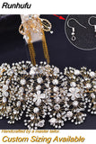 Runhufu HP240 Shiny Crystal Wedding Headpieces Bridal Floral Hair Accessories Alloy Flower Bridal Headbands Rhinestone Crowns