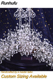 Runhufu HP193P-C Trendy Bridal Hair Hoop Colorful Rhinestone Wedding Crown Handmade Bride Tiara Hair Accessories Woman Headband