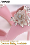 Runhufu HX39 2pcs Rhinestones High Heel Buckle Decoration Women Bride Shoes Clips Charm Wedding Shoes Buckle Shoe Crystal Clip
