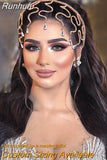 Runhufu HP467 Crystal Wedding Hairband Bridal Hair Ornaments Rhinsestone Headband for Bride Banquet Party Tiara and Headdress