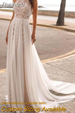 Runhufu Lace Decal Women's Bridal Dresses High Neck Side Split Pleated Sleeveless Sexy Backless Robe Wedding Gowns Beach Robe De