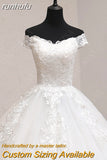 runhufu Vedio Luxury Lace Applique Plus Size Wedding Dress Embroidery 2023 New Long Train Sweetheart Bride Gown Vestidos De Noiva
