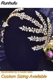 Runhufu Luxury Wedding Headband Bride Tiara Hair Accessory Handmade Women Headpieces for Party Queen Bridal Crown Jewelry HP425