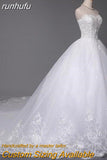 runhufu High Quality See Through Wedding Dresses Ball Gowns Lace Up Bride Dres Vestidos De Novia Plus Size Customized Dress