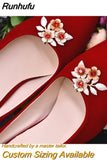 Runhufu HX39 2pcs Rhinestones High Heel Buckle Decoration Women Bride Shoes Clips Charm Wedding Shoes Buckle Shoe Crystal Clip