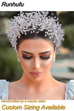 Runhufu Luxury Headpiece for Bride Rhinestone Crown Wedding Tiaras Bridal Hair Accessories Women Tiara Pageant Headband HP385
