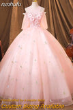 runhufu New Sweet Pink Quinceanera Dresses With Free Petticoat Beautiful Flower Princess Ball Gown 5 Colors Plus Size Party Dress