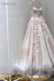 runhufu Wedding Dresses with flowers sweetheart A-line Bridal Dresses Sexy Wedding Gowns Robe de mariee
