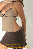 Runhufu Backless Tops For Women Cute Y2k Crop Top Sleeveless Lace UP Spaghetti Strap Camisole 2000s Girl'S Tees Summer Streetwear
