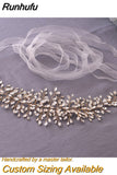 Runhufu SH237-G Golden Bridal Belt with Rhinestone Fashion Bead Belt Thin Sash Belt Western Belts Wedding Applique Sash Belt