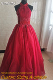 runhufu Fashion Wine Red Blue Red Red Halter Quinceanera Dress Sleeveless Ruched Lace Vestidos De 15 Debutante Gown Bohemia Princess