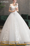 runhufu Dress 2023 New Sexy V-neck Ball Gown Princess Vintage Wedding Dresse Luxury Lace Wedding Gowns Plus Size