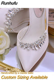 Runhufu HX39 2pcs Rhinestones High Heel Buckle Decoration Women Bride Shoes Clips Charm Wedding Shoes Buckle Shoe Crystal Clip