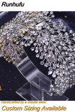 Runhufu HP243 Full Rhinestone Headband for Women Bridal Headpiece Wide Hair Band Handmade Headwear Wedding Hair Accessories