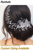 Runhufu HP511 Alloy Flower Wedding Headband Bridal Hair Accessories Rhinestone Woman Headpiece with Comb Bride Headwear Jewelry