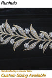 Runhufu Alloy Rhinestone Headband Wedding Head Piece Flower Bridal Hair Accessories Hair Comb Silver Hair Clips Headwear HP301