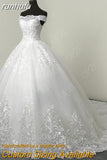 runhufu Vedio Luxury Lace Applique Plus Size Wedding Dress Embroidery 2023 New Long Train Sweetheart Bride Gown Vestidos De Noiva