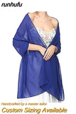 runhufu Blue Chiffon Wedding Wraps Womens Wedding Capes Jacket Shrug Bridal Bolero Long Shawl and Wraps Evening Wedding Cover Up