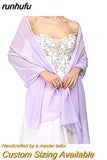 runhufu Blue Chiffon Wedding Wraps Womens Wedding Capes Jacket Shrug Bridal Bolero Long Shawl and Wraps Evening Wedding Cover Up