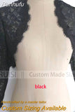 Runhufu Elegant Simple Shares of Women's 3/4 Long Sleeve White Lace Shoulders Cropped Bolero Wedding Jacket 2023 Bridal Wraps