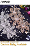 Runhufu Wedding Headpiece Crystal Flower Bridal Hair Accessories Bride Headwear Pageant Crown Women Hair Ornament Jewelry HP252
