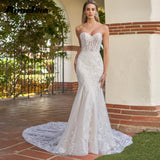 Runhufu Fancy Appliques Wedding Dresses for Mariages Sequins Tulle Trumpet Lacing Up Strapless Sleeveless Vestidos De Novia