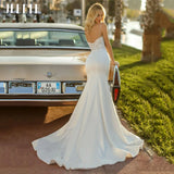 Runhufu Appliques Mermaid Wedding Dress Beaded Lace Sweetheart Sexy Spaghetti Straps Simple Bohemian Bridal Gown Vestido De Noiva