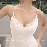 runhufu Chiffon Beach Wedding Dress 2023 Spaghetti Straps Special Occasion Backless White Long Bridal Gowns New Mariage