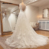 Runhufu Lace Appliques Beach Wedding Dress 2024 Boho Bridal Gowns Custom Made Open Back robe de soir¨¦e de mariage