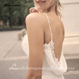 runhufu Chiffon Beach Wedding Dress 2023 Spaghetti Straps Special Occasion Backless White Long Bridal Gowns New Mariage