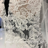 runhufu Lace Soft Satin Mermaid Wedding Dress Sexy Bridal Gowns Side Split Pluning V Neck 2023 Vestido De Noiva