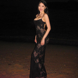Black Mermaid Spaghetti Strap Long Prom Dress See-through Evening Dress With Slit HZ1108
