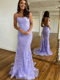 Mermaid Scoop Lace Long Prom Dress HZ1108