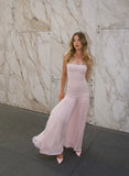Modest Mermaid Pink Long Prom Dresses Formal Graduation Party Dress Evening Dress HZ1108