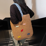 Straw bag beach bag handbag large capacity tote bag HZ1108