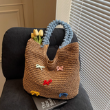 Straw bag beach bag handbag large capacity tote bag HZ1108