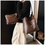 Versatile retro shoulder bag casual bucket bag HZ1108