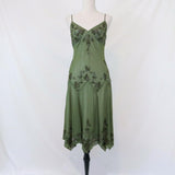 Vintage-Inspired Prom Dresses Under $180??Gothic Spaghetti Straps Blue Satin Chiffon Sheath Evening Dress with Beading HZ1108