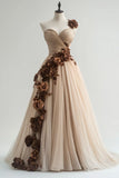 ElegantA-line Sweetheart Quincea?era Dress Tulle Applique Ball Gown Long Prom Dress Wedding Dress HZ1108