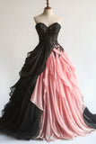 A-Line Sweetheart Neck Chiffon Applique Long Prom Dress Elegant Evening Gown HZ1108
